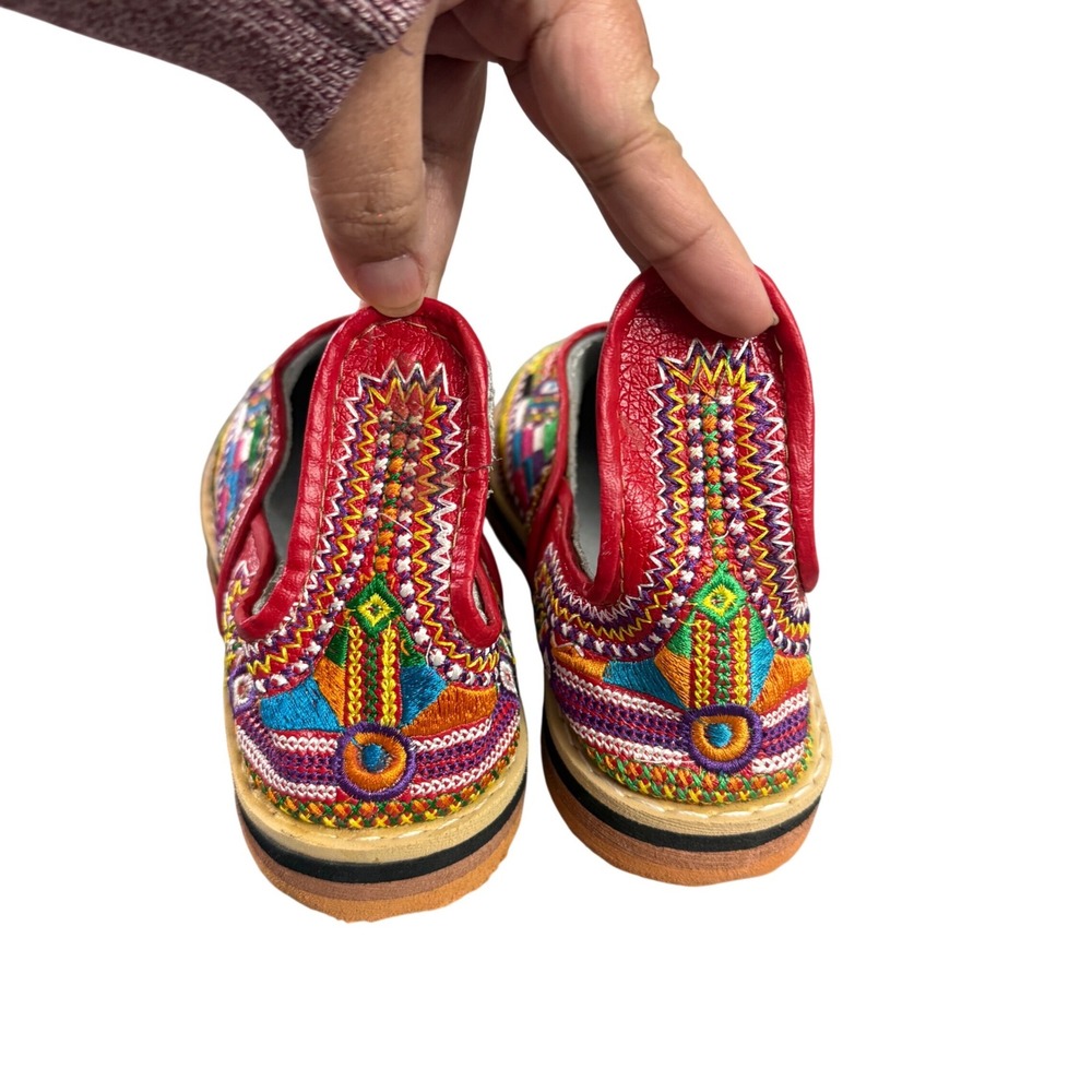Moroccan Traditional Handmade Stitched‎ Leather Berber Babouches Women's size 9 - Picture 5 of 8